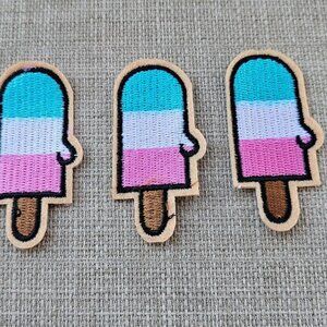 Popsicle Patches for Clothes Craft Iron On Applique Patches Lot of 3